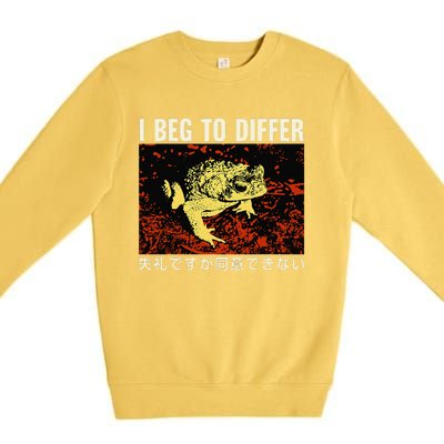 I Beg To Differ Frog Japanese Premium Crewneck Sweatshirt