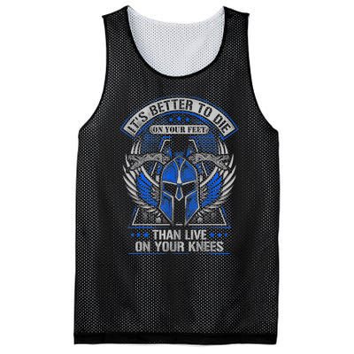 It's Better To Die On Your Feet Than To Live On Your Knees Mesh Reversible Basketball Jersey Tank