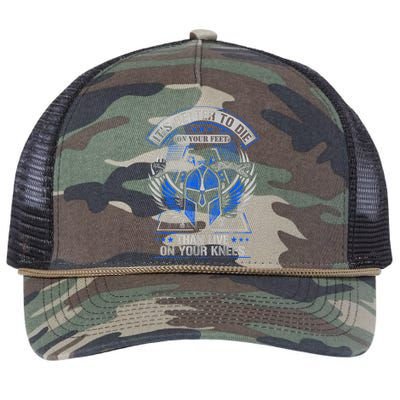 It's Better To Die On Your Feet Than To Live On Your Knees Retro Rope Trucker Hat Cap