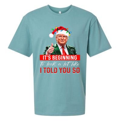 ItS Beginning To Look A Lot Like I Told You So Trump Xmas Sueded Cloud Jersey T-Shirt