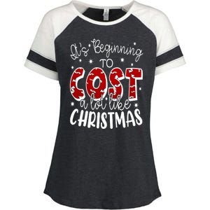 Its Beginning To Cost A Lot Like Christmas Funny Enza Ladies Jersey Colorblock Tee