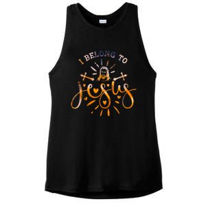 I Belong To Jesus Christian Gym Apparel Christian Dad Ladies PosiCharge Tri-Blend Wicking Tank