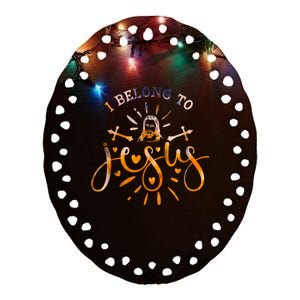 I Belong To Jesus Christian Gym Apparel Christian Dad Ceramic Oval Ornament