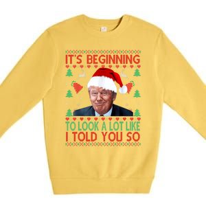 ItS Beginning To Look A Lot Like I Told You So Trump Xma Premium Crewneck Sweatshirt