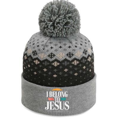 I Belong To Jesus Cross Minimalist Christian The Baniff Cuffed Pom Beanie