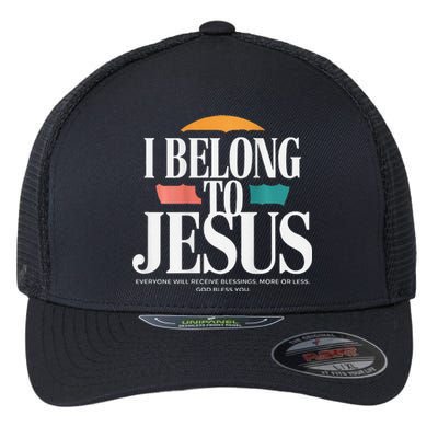 I Belong To Jesus Cross Minimalist Christian Flexfit Unipanel Trucker Cap