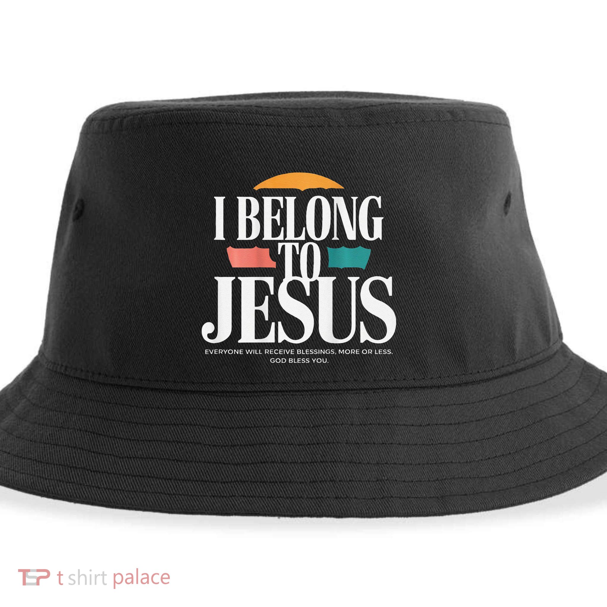 I Belong To Jesus Cross Minimalist Christian Sustainable Bucket Hat