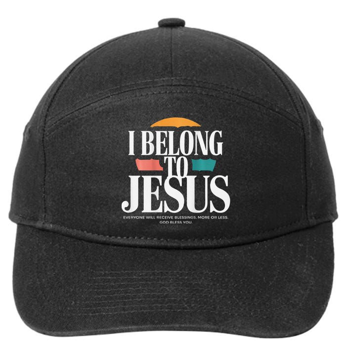 I Belong To Jesus Cross Minimalist Christian 7-Panel Snapback Hat