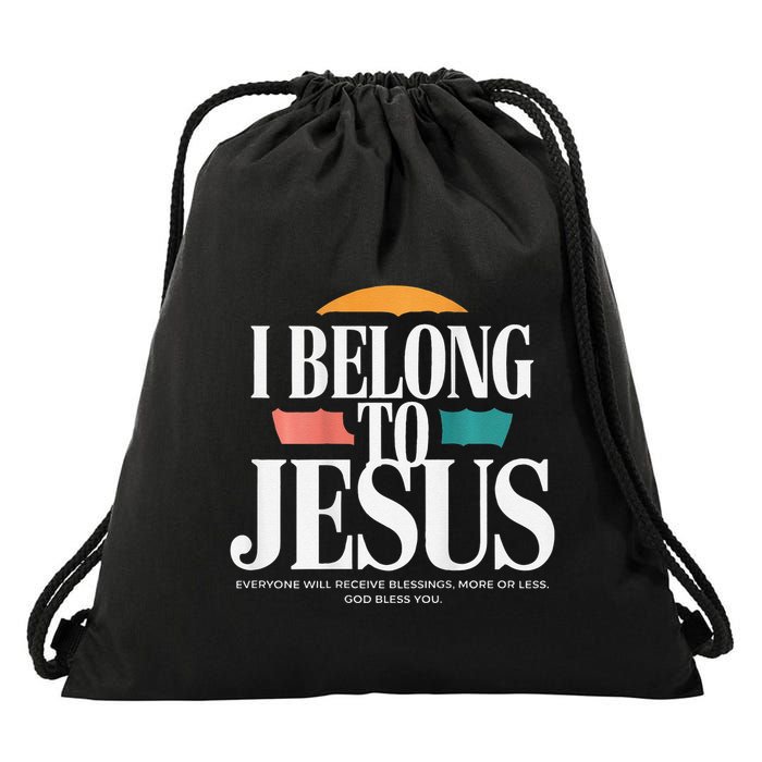 I Belong To Jesus Cross Minimalist Christian Drawstring Bag