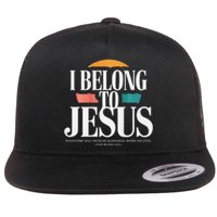 I Belong To Jesus Cross Minimalist Christian Flat Bill Trucker Hat