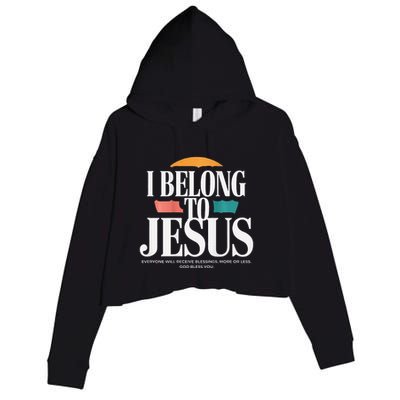 I Belong To Jesus Cross Minimalist Christian Crop Fleece Hoodie