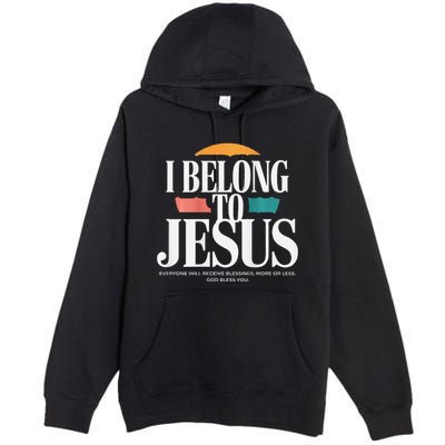 I Belong To Jesus Cross Minimalist Christian Premium Pullover Hoodie