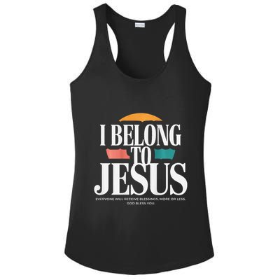 I Belong To Jesus Cross Minimalist Christian Ladies PosiCharge Competitor Racerback Tank