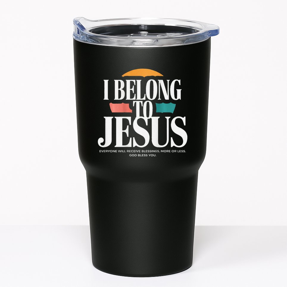 I Belong To Jesus Cross Minimalist Christian Tumbler