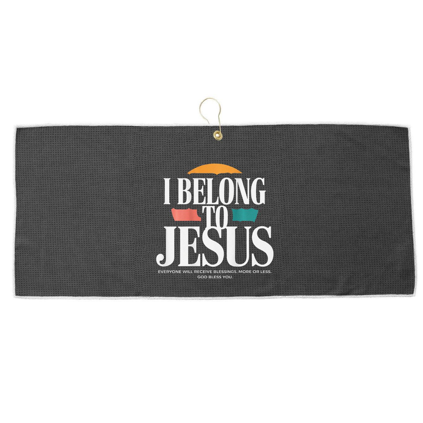I Belong To Jesus Cross Minimalist Christian Large Microfiber Waffle Golf Towel