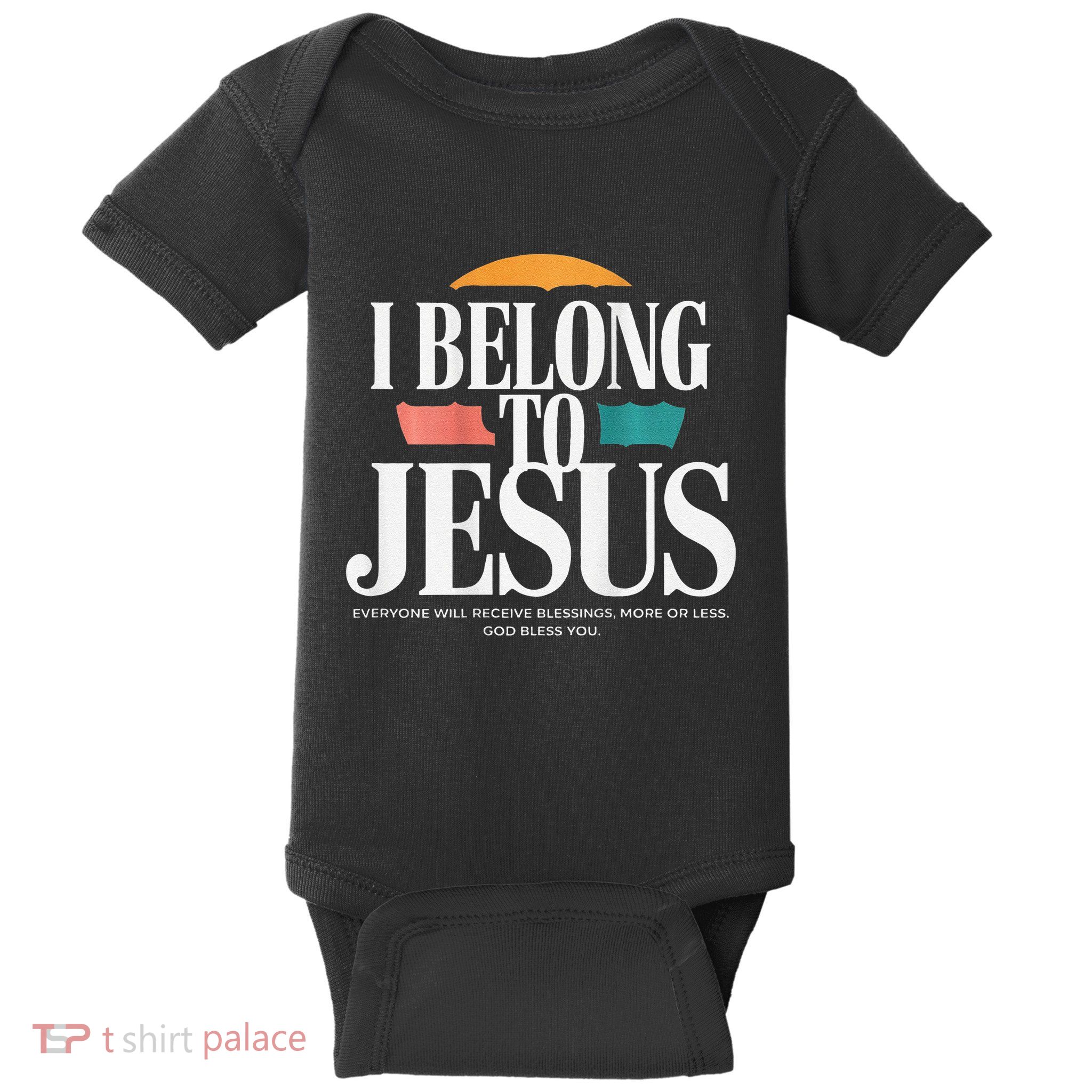 I Belong To Jesus Cross Minimalist Christian Baby Bodysuit