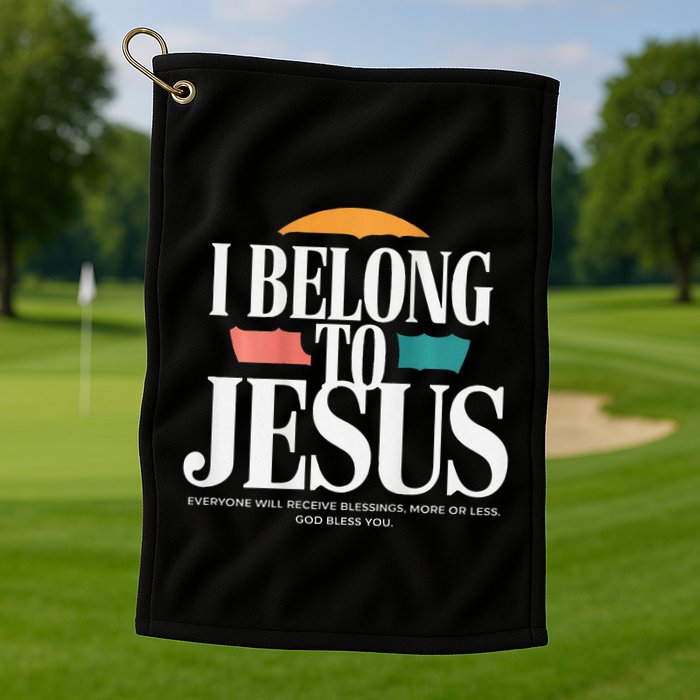 I Belong To Jesus Cross Minimalist Christian Golf Towel