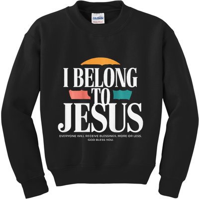 I Belong To Jesus Cross Minimalist Christian Kids Sweatshirt