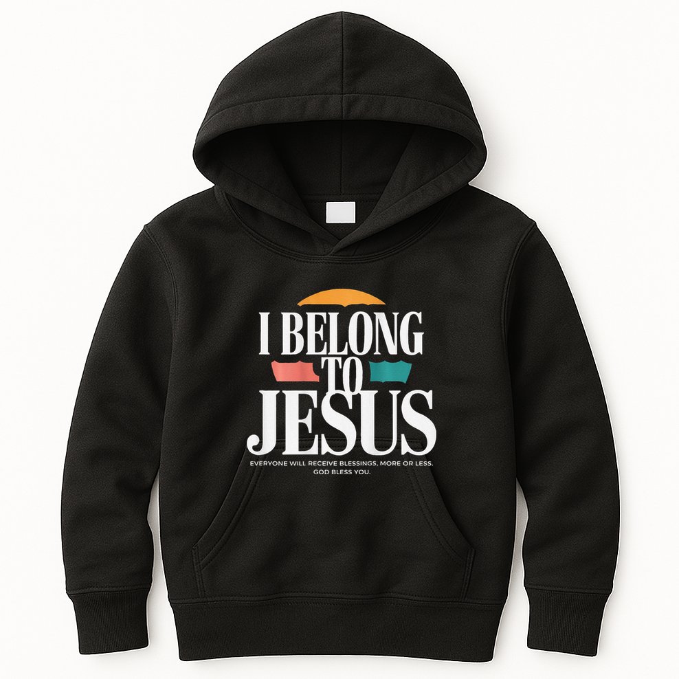 I Belong To Jesus Cross Minimalist Christian Kids Hoodie