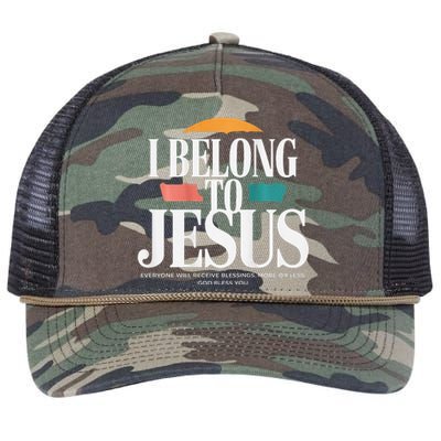 I Belong To Jesus Cross Minimalist Christian Retro Rope Trucker Hat Cap