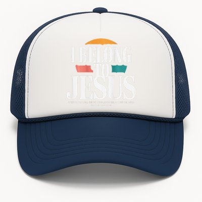 I Belong To Jesus Cross Minimalist Christian Trucker Hat