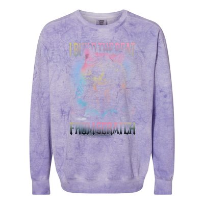 I Build The Beat From Scratch Funny Cosmic Dj Cat Colorblast Crewneck Sweatshirt