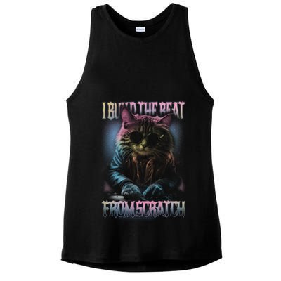 I Build The Beat From Scratch Funny Cosmic Dj Cat Ladies PosiCharge Tri-Blend Wicking Tank