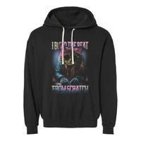 I Build The Beat From Scratch Funny Cosmic Dj Cat Garment-Dyed Fleece Hoodie