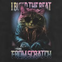 I Build The Beat From Scratch Funny Cosmic Dj Cat Garment-Dyed Heavyweight T-Shirt