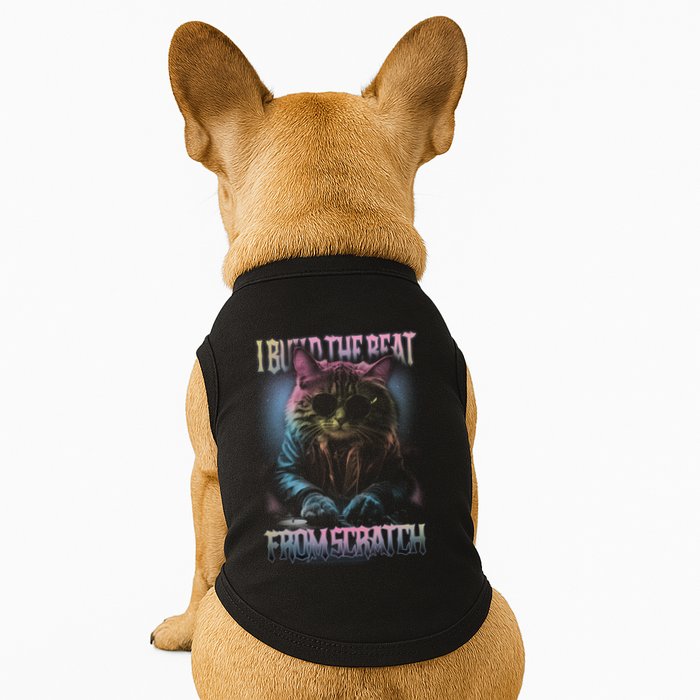 I Build The Beat From Scratch Funny Cosmic Dj Cat Doggie Tank