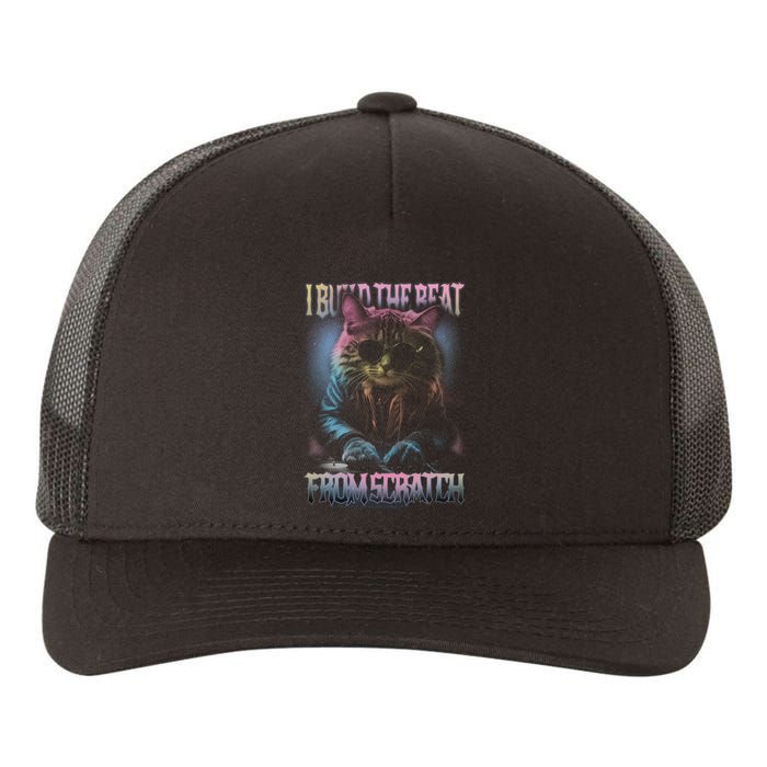 I Build The Beat From Scratch Funny Cosmic Dj Cat Yupoong Adult 5-Panel Trucker Hat
