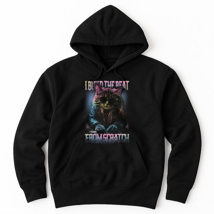 I Build The Beat From Scratch Funny Cosmic Dj Cat Hoodie