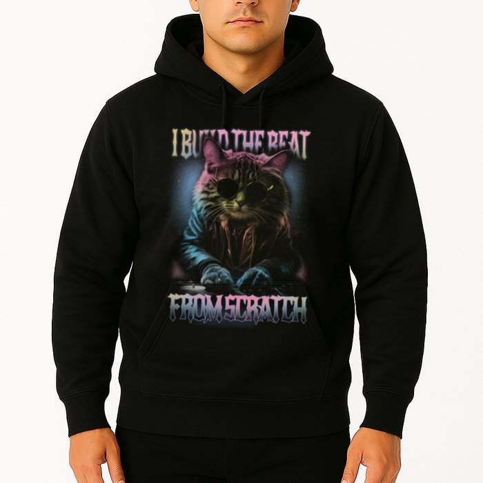 I Build The Beat From Scratch Funny Cosmic Dj Cat Hoodie