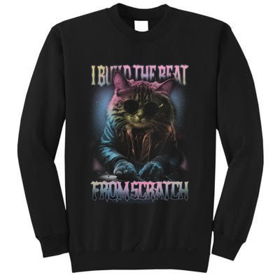 I Build The Beat From Scratch Funny Cosmic Dj Cat Sweatshirt