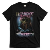 I Build The Beat From Scratch Funny Cosmic Dj Cat T-Shirt