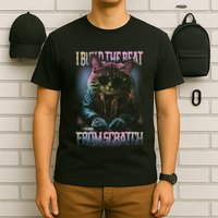 I Build The Beat From Scratch Funny Cosmic Dj Cat T-Shirt