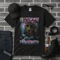 I Build The Beat From Scratch Funny Cosmic Dj Cat Tall T-Shirt