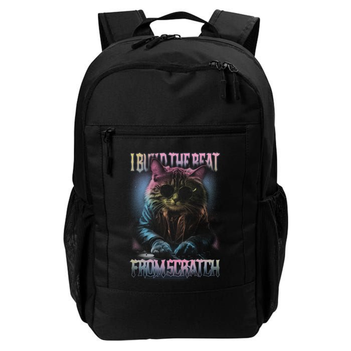 I Build The Beat From Scratch Funny Cosmic Dj Cat Daily Commute Backpack