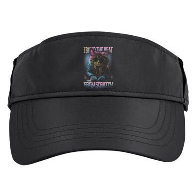 I Build The Beat From Scratch Funny Cosmic Dj Cat Adult Drive Performance Visor