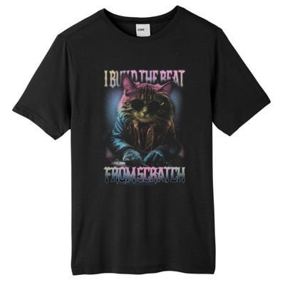 I Build The Beat From Scratch Funny Cosmic Dj Cat Tall Fusion ChromaSoft Performance T-Shirt