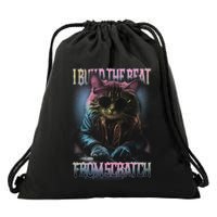 I Build The Beat From Scratch Funny Cosmic Dj Cat Drawstring Bag
