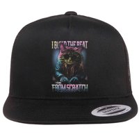 I Build The Beat From Scratch Funny Cosmic Dj Cat Flat Bill Trucker Hat