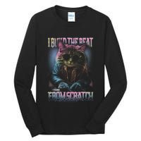 I Build The Beat From Scratch Funny Cosmic Dj Cat Tall Long Sleeve T-Shirt