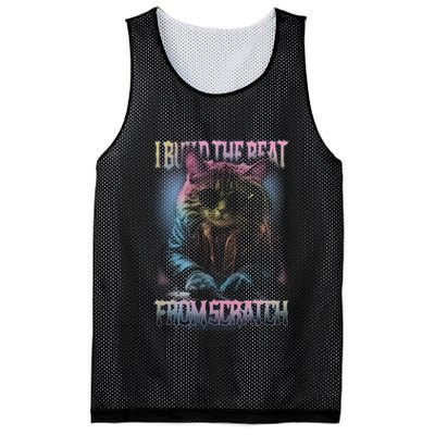 I Build The Beat From Scratch Funny Cosmic Dj Cat Mesh Reversible Basketball Jersey Tank