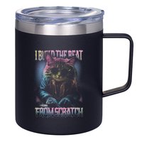 I Build The Beat From Scratch Funny Cosmic Dj Cat 12oz Stainless Steel Coffee Mug