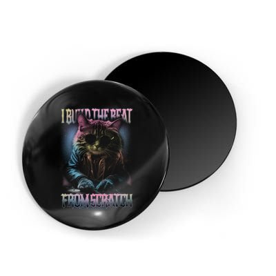 I Build The Beat From Scratch Funny Cosmic Dj Cat Magnet
