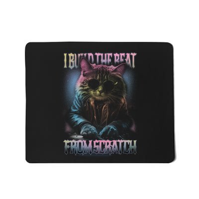 I Build The Beat From Scratch Funny Cosmic Dj Cat Mousepad