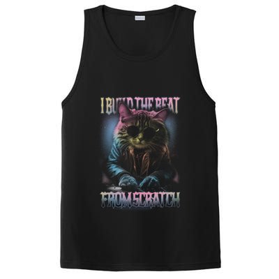 I Build The Beat From Scratch Funny Cosmic Dj Cat PosiCharge Competitor Tank