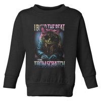 I Build The Beat From Scratch Funny Cosmic Dj Cat Toddler Sweatshirt