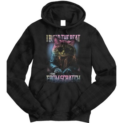 I Build The Beat From Scratch Funny Cosmic Dj Cat Tie Dye Hoodie